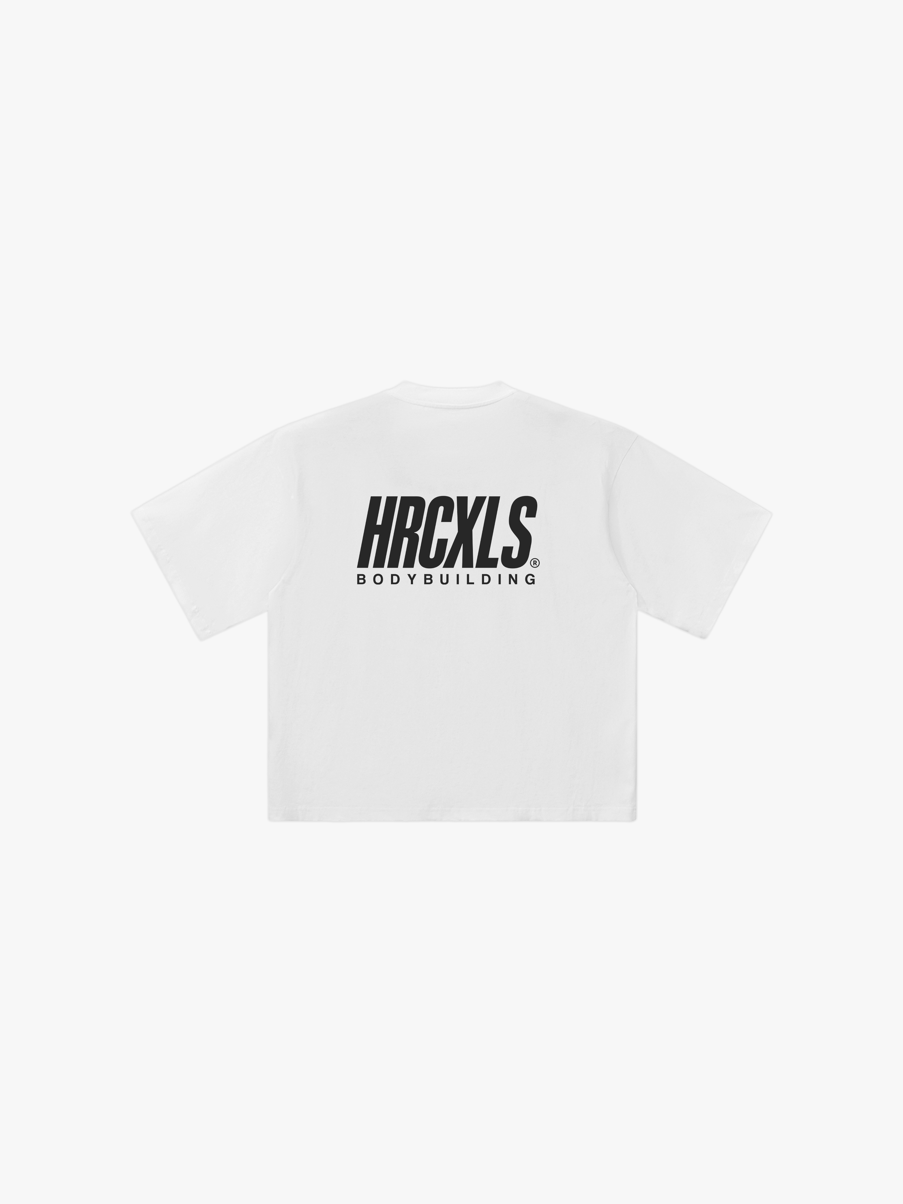 HERCXLES 2026: Bodybuilding Giant T-Shirt - White back flat lay